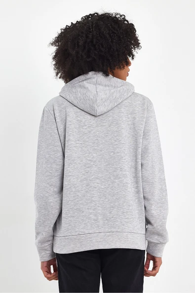 Kadın Kapşonlu Rahat Kalıp İçi Polarlı 3 iplik Orta Brooklyn Baskılı SweatShırt spr24swk13 - Resim 10