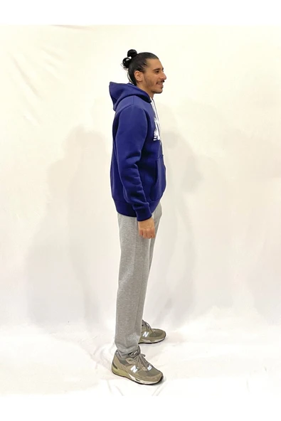 Erkek Kapşonlu Rahat Kalıp İçi Polarlı 3 iplik NYC Baskılı SweatShırt spr24sw09 - 6