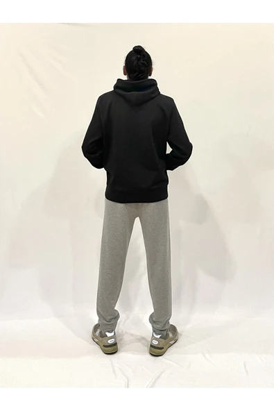 Erkek Kapşonlu Rahat Kalıp İçi Polarlı 3 iplik NYC Baskılı SweatShırt spr24sw09 - 4