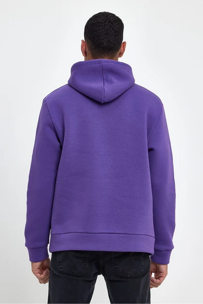 Erkek Kapş.Rahat Kalıp İçi Polarlı 3 iplik Orta Brooklyn Baskılı SweatShırt spr24sw13 - 6