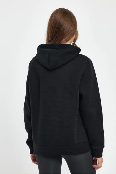 Süperlife Kadın Kapşonlu Rahat Kalıp İçi Polarlı 3 iplik Kanguru Cepli San Francisco Baskılı Swetashırt Spr24swk02 - 5