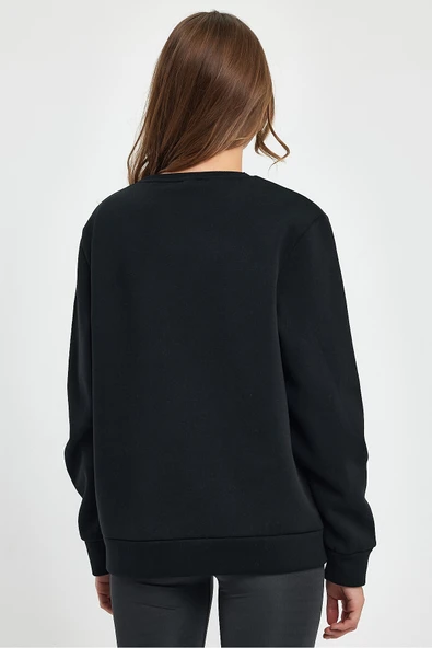 Kadın Bisiklet Yaka Rahat Kalıp İçi Polarlı 3 iplik San Francisco Baskılı Swetashırt Spr24swk27 - Resim 6