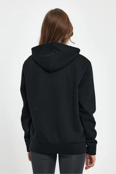 Süperlife Kadın Kapşonlu Rahat Kalıp İçi Polarlı 3 iplik Californıa Baskılı Swetashırt spr24swk03 - 6