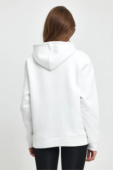 Süperlife Kadın Kapşonlu Rahat Kalıp İçi Polarlı 3 iplik Kanguru Cepli San Francisco Baskılı Swetashırt Spr24swk02 - Resim 8