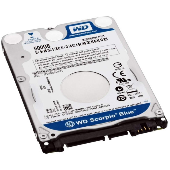 Western Digital WD Blue 500GB SATA 3.0Gbps WD5000LPVT NOTEBOOK HDD YENİLENMİŞ ÜRÜN