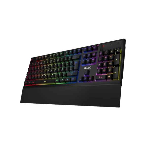 Siyah Bilek Destekli Rgb Red Switch Türkçe Q Gaming Oyuncu Mekanik Klavye BKB5