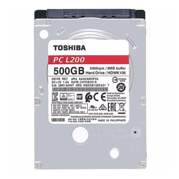 TOSHIBA HDWK105UZSVA 500 GB 2.5 L200 5400RPM 8MB NOTEBOOK HDD - 1