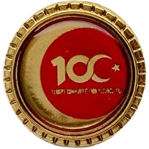 100. Yıl ' Türkiye Cumhuriyetini Yüzüncü Yılı ' Yaka Rozeti Akıncı Askeri Malzeme - 2