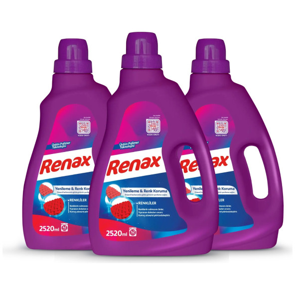 Renax Sıvı Çamaşır Deterjanı Renkliler 2520 Ml x 3 Adet