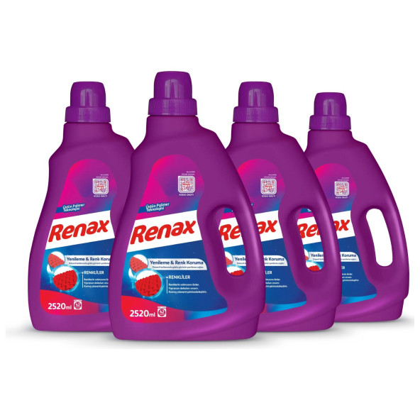 Renax Sıvı Çamaşır Deterjanı Renkliler 2520 Ml x 4 Adet