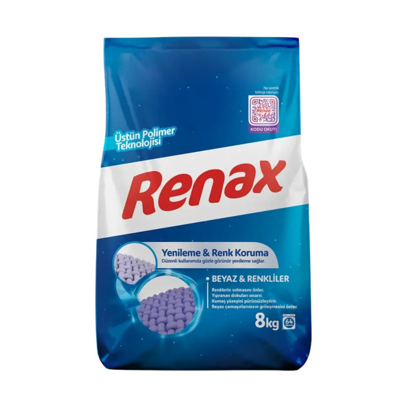 Renax Matik Beyaz & Renkliler Toz Çamaşır Deterjanı 8 Kg