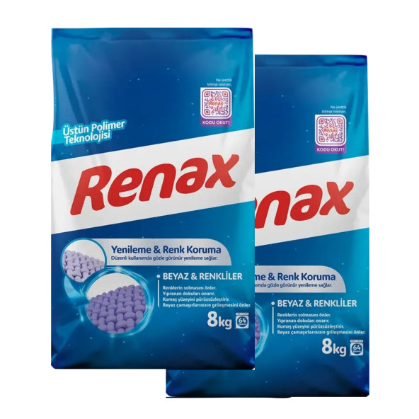 Renax Matik Beyaz & Renkliler Toz Çamaşır Deterjanı 16 Kg - 1