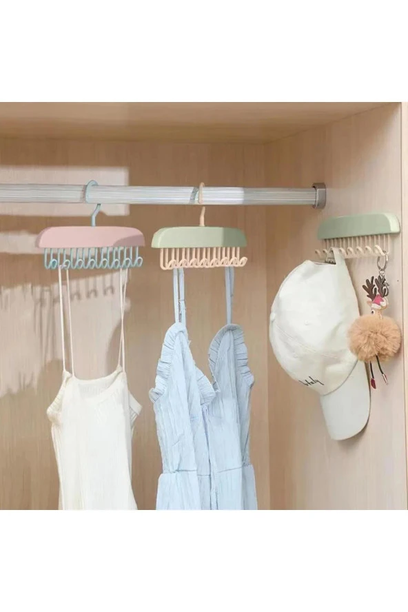 3B Trend 8 Kancalı Mutfak Banyo Dolap İçi Çok Amaçlı Kancalı Yapışkanlı Askı Portatif Askı - 2