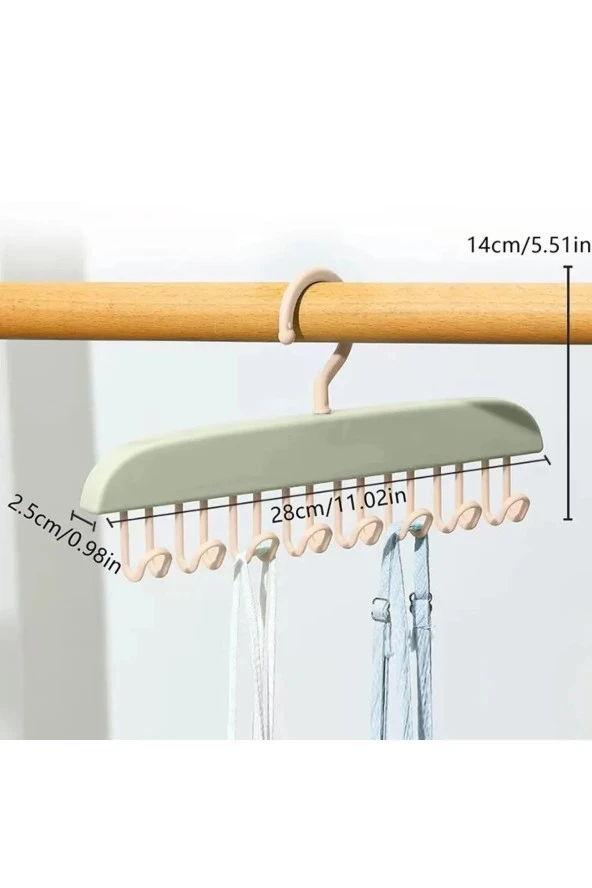 3B Trend 8 Kancalı Mutfak Banyo Dolap İçi Çok Amaçlı Kancalı Yapışkanlı Askı Portatif Askı - 5
