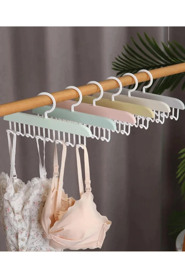3B Trend 8 Kancalı Mutfak Banyo Dolap İçi Çok Amaçlı Kancalı Yapışkanlı Askı Portatif Askı - 6