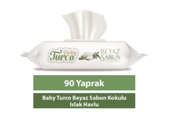 Baby Turco Beyaz Sabun Kokulu Islak Havlu 90 Yaprak