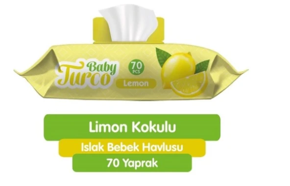 Baby Turco Islak Mendil Limon Kokulu 70 Li Kapaklı