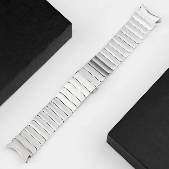 Samsung Galaxy Watch 4 5 6 7 FE 40 44 Classic 42 43 46 47 mm Kordon Baklalı Metal Kordon - Resim 8