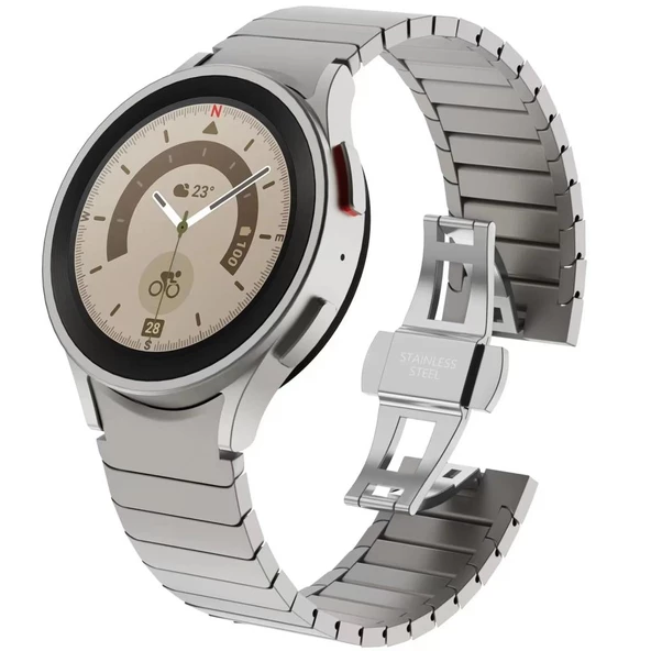Samsung Galaxy Watch 4 5 6 7 FE 40 44 Classic 42 43 46 47 mm Kordon Baklalı Metal Kordon - Resim 4