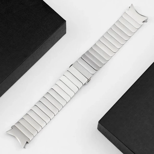 Samsung Galaxy Watch 4 5 6 7 FE 40 44 Classic 42 43 46 47 mm Kordon Baklalı Metal Kordon - Resim 7