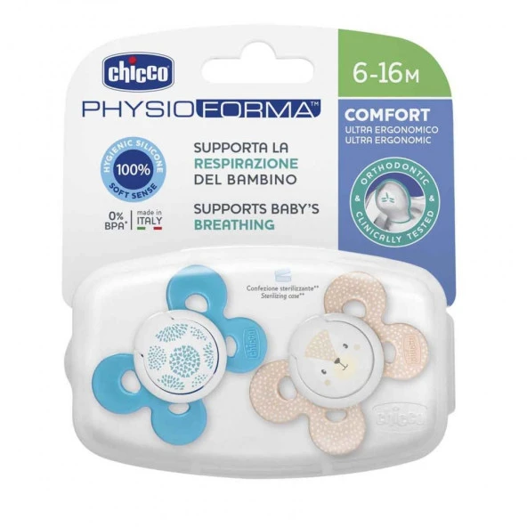 Chicco Physio Comfort Silikon Emzik 2'li Paket 6-16 Ay