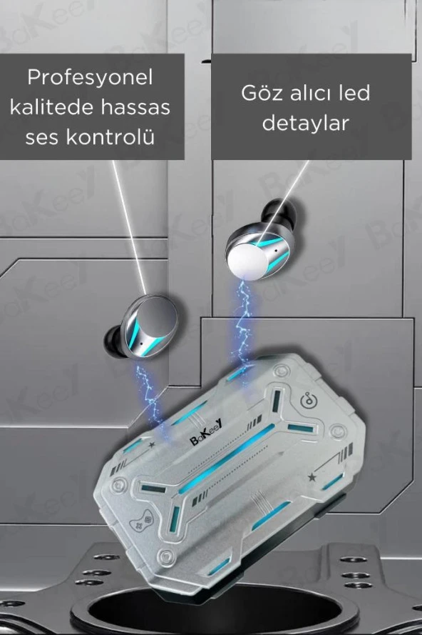 M99 Plus Bluetooth Kulaklık Kulakiçi Kablosuz Oyuncu Kulaklıkları Işıklı Android-İphone Uyumlu Siyah - 7