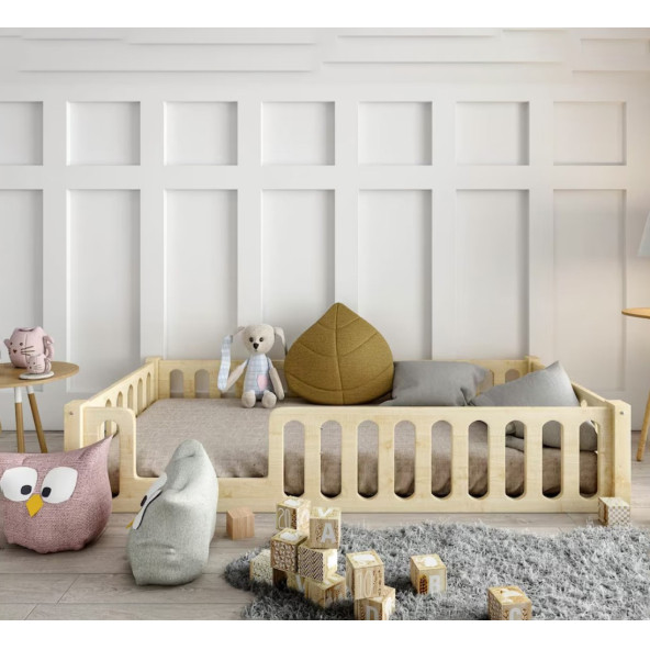 Sofia Montessori Karyola 90X190 Yere Sıfır Çocuk ve Bebek Yatak