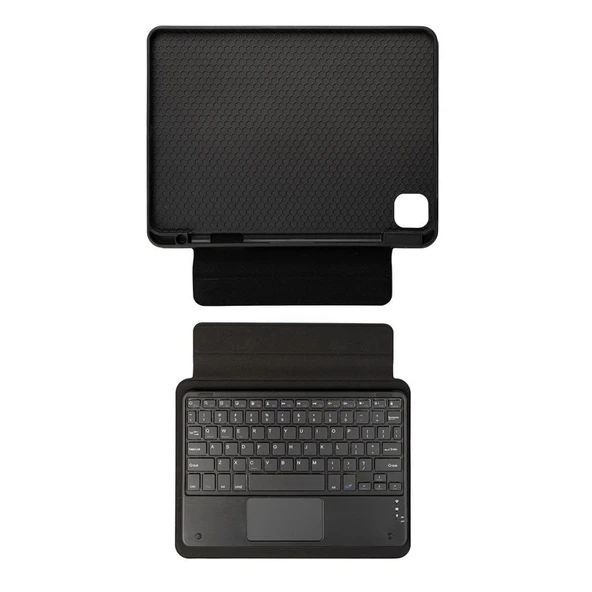 Zore Apple ile uyumlu iPad Pro 12.9 2020 (4.Nesil) Border Keyboard Bluetooh Bağlantılı Standlı Klavyeli Tablet Kılıfı - 6
