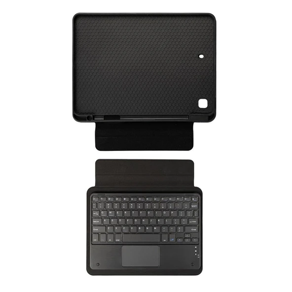 Zore Apple ile uyumlu iPad 10.2 2021 (9.Nesil) Border Keyboard Bluetooh Bağlantılı Standlı Klavyeli Tablet Kılıfı - 5