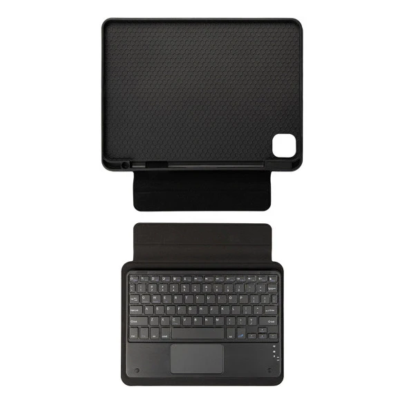 Apple iPad Air 10.9 2020 (4.Nesil)  Border Keyboard Bluetooh Bağlantılı Standlı Klavyeli Tablet Kılıfı