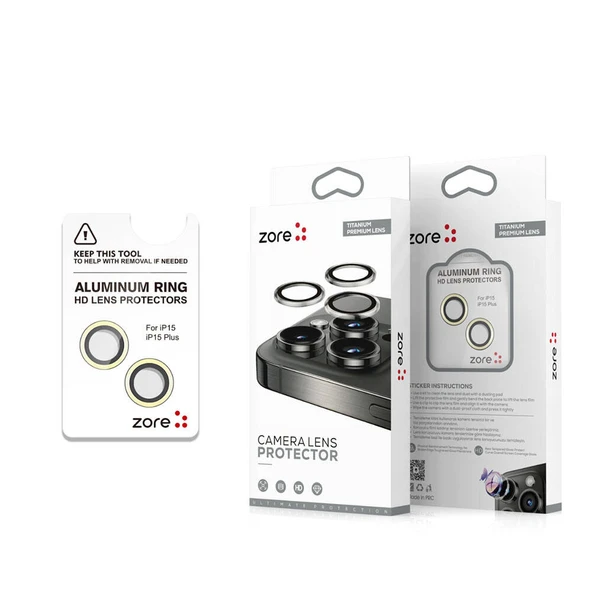 Zore Apple ile uyumlu iPhone 15 Plus Safir CL-15 Parmak İzi Bırakmayan Anti-Reflective Kamera Lens Koruyucu