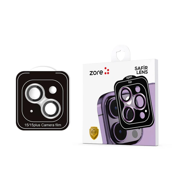 Zore Apple ile uyumlu iPhone 15 Plus CL-11 Safir Parmak İzi Bırakmayan Anti-Reflective Kamera Lens Koruyucu - 9