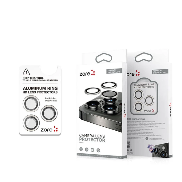 Zore Apple ile uyumlu iPhone 15 Pro Safir CL-15 Parmak İzi Bırakmayan Anti-Reflective Kamera Lens Koruyucu - 6