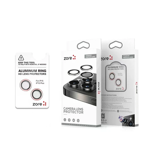 Zore Apple ile uyumlu iPhone 15 Safir CL-15 Parmak İzi Bırakmayan Anti-Reflective Kamera Lens Koruyucu ürün görseli 1