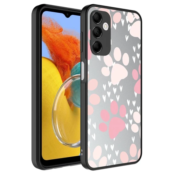 Zore Galaxy ile uyumlu M14 Kılıf Aynalı Desenli Kamera Korumalı Parlak Mirror Kapak - 8