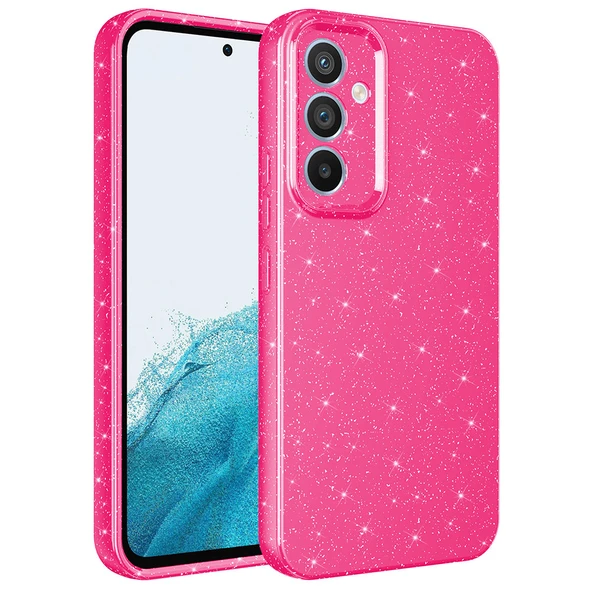 Zore Galaxy ile uyumlu A34 Kılıf Kamera Korumalı Simli Lüks Koton Kapak - 8