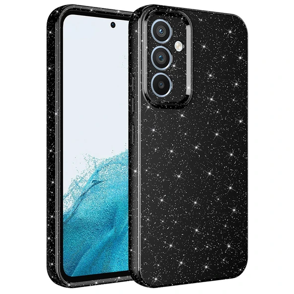 Zore Galaxy ile uyumlu A34 Kılıf Kamera Korumalı Simli Lüks Koton Kapak - 4