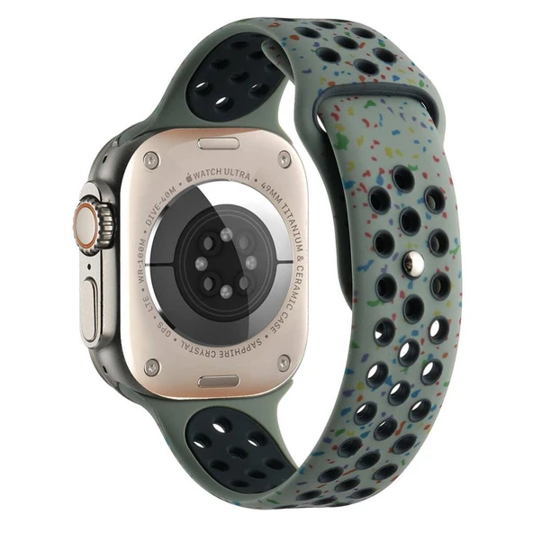 Zore Apple ile uyumlu Watch 7 45mm Kordon Yeni Seri 2023 KRD-02 Silikon Strap Kayış - Resim 9