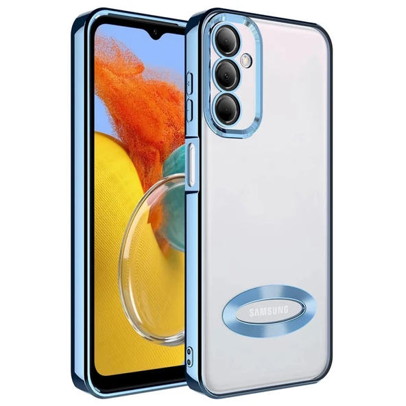 Zore Galaxy ile uyumlu M14 Kılıf Kamera Korumalı Logo Gösteren Omega Kapak - 6