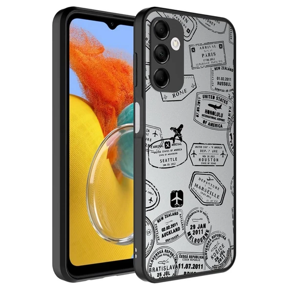 Zore Galaxy ile uyumlu M14 Kılıf Aynalı Desenli Kamera Korumalı Parlak Mirror Kapak - 7