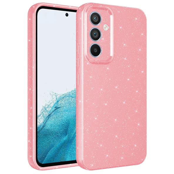 Zore Galaxy ile uyumlu A34 Kılıf Kamera Korumalı Simli Lüks Koton Kapak - 7