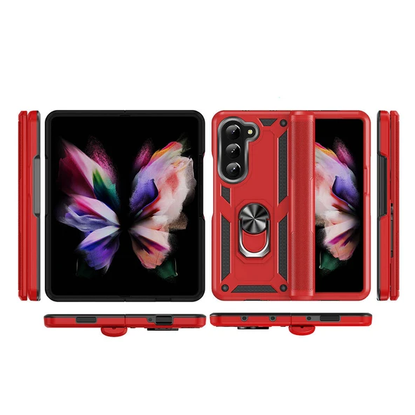 Zore Galaxy ile uyumlu Z Fold 5 Kılıf Vega Kapak - 4