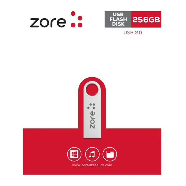 Zore Metal Usb Flash Disk 256GB - 3