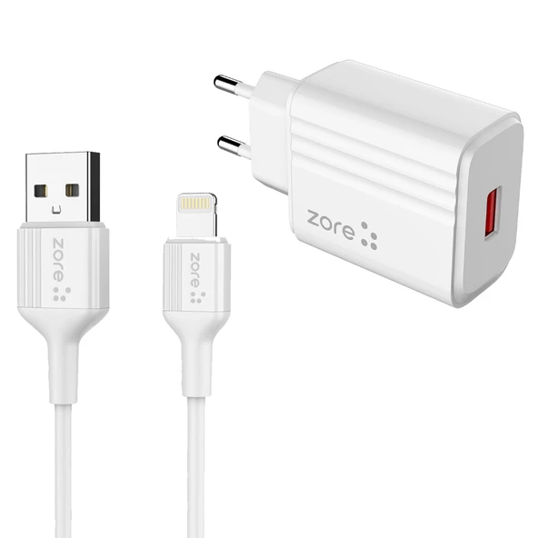 Zore Play Serisi PL1 Lightning 2in1 Seyahat Şarj Aleti 12W - 8
