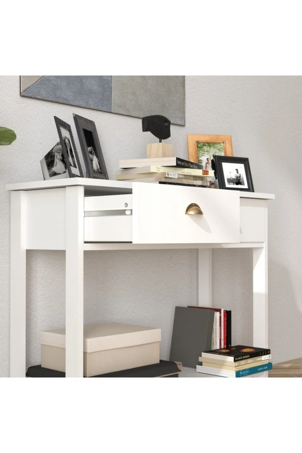 Mobu Concept Beyaz Retro Serisi Çift Çekmeceli Dresuar - 2
