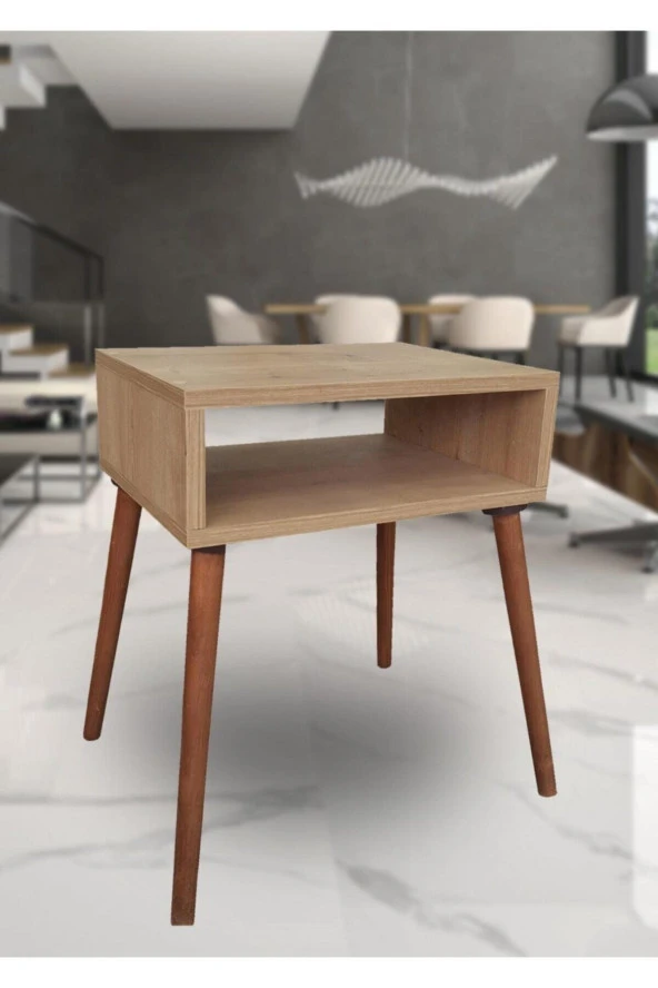 Hybird Home Meşe Çekmecesiz Ahşap Komodin