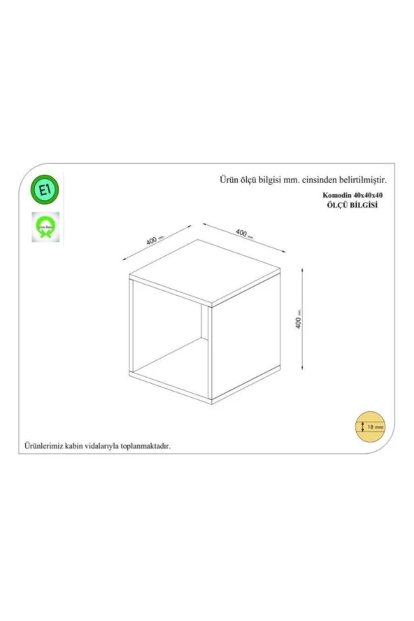 Ünüvar Konsept Antrasit Box Komodink2 - 2