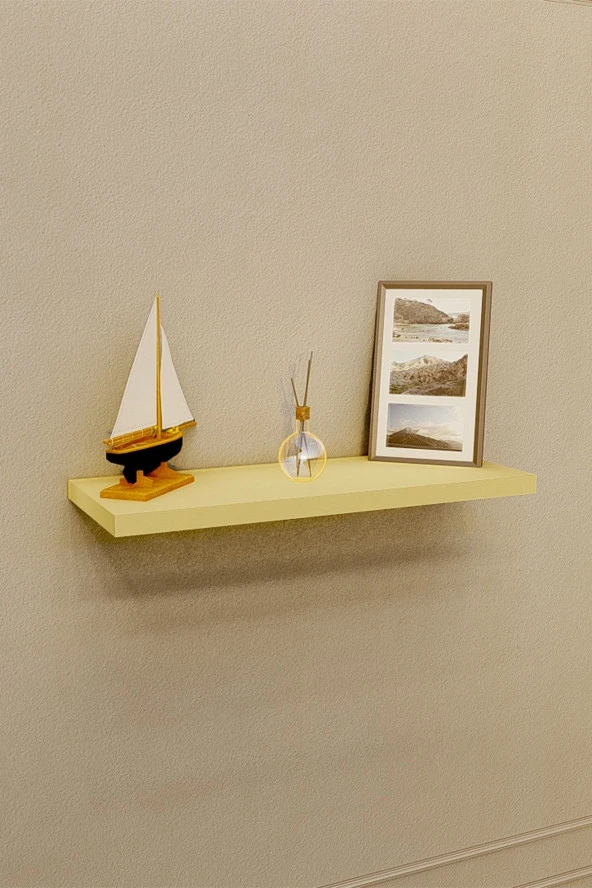Ünüvar Konsept Gizli Bağlantılı 20 Cm *70 Cm Duvar Rafı - Krem - 4