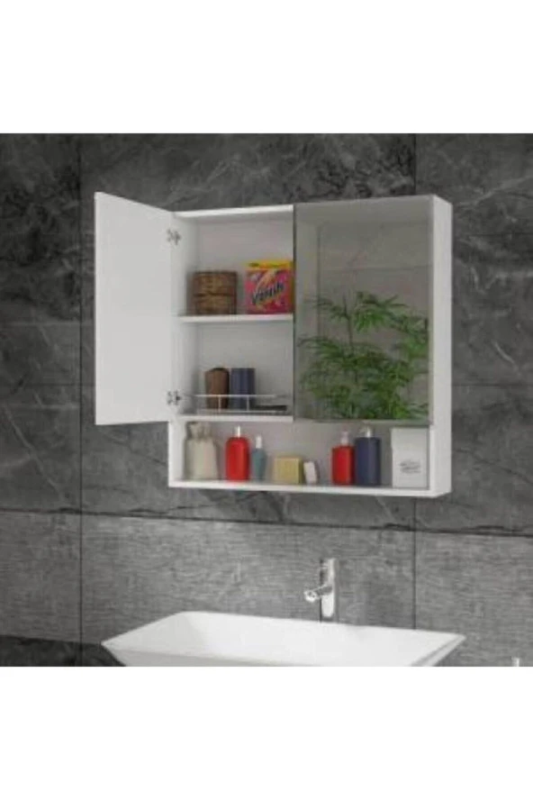 Ars Grup Mobilya Aynalı Avabo Dolabı Lavabo Dolabı Banyo Dolabı Raflı Dolap Ars L 70