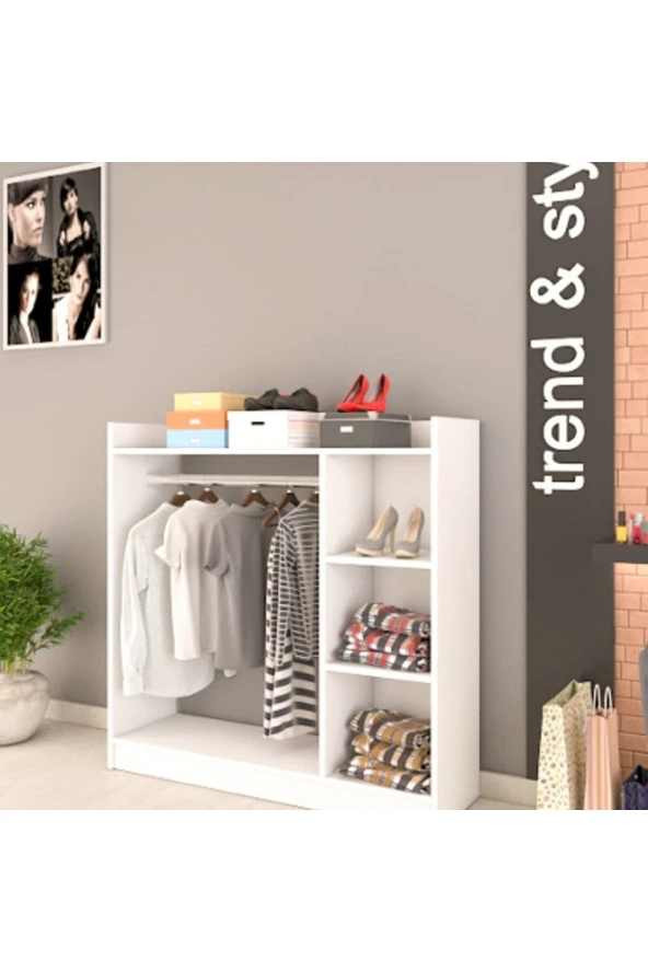 Ünüvar Konsept Pratik 3 Raflı Elbise Dolabı - 4